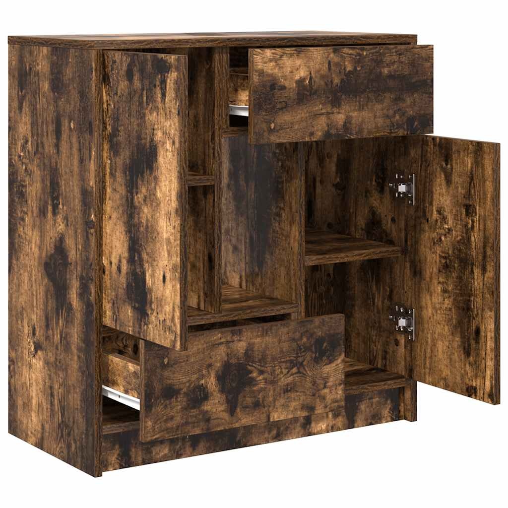 VidaXL Dressoir met lades en deuren 70,5x34x74,5 cm gerookt eiken