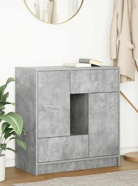 VidaXL Dressoir met lades en deuren 70,5x34x74,5 cm betongrijs