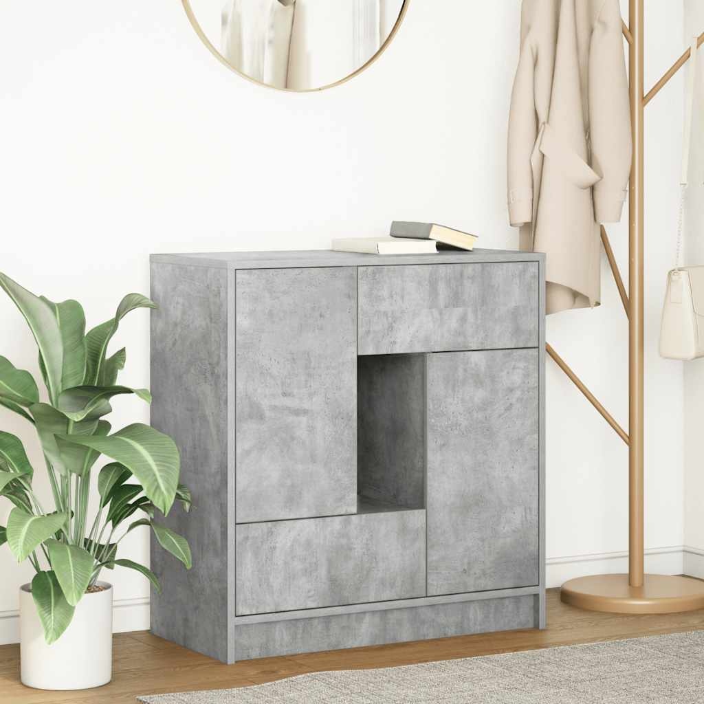 VidaXL Dressoir met lades en deuren 70,5x34x74,5 cm betongrijs