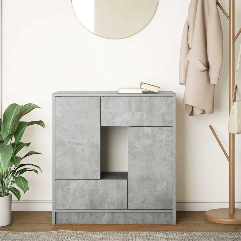 VidaXL Dressoir met lades en deuren 70,5x34x74,5 cm betongrijs