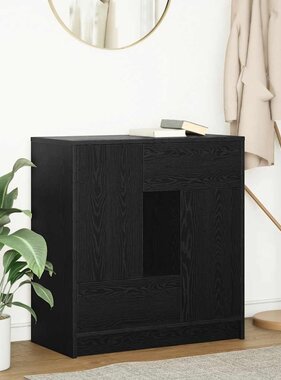 VidaXL Dressoir met lades en deuren 70,5x34x74,5 cm zwart eikenkleurig