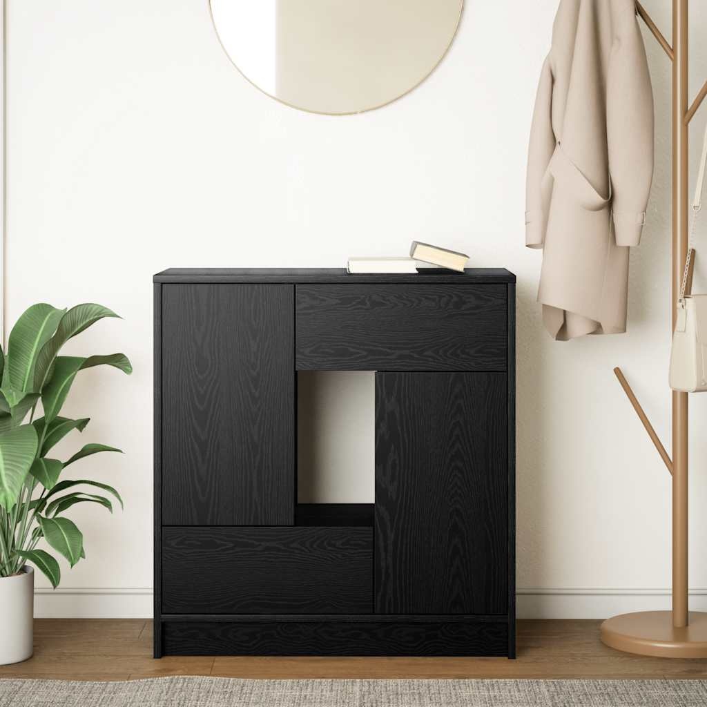 VidaXL Dressoir met lades en deuren 70,5x34x74,5 cm zwart eikenkleurig