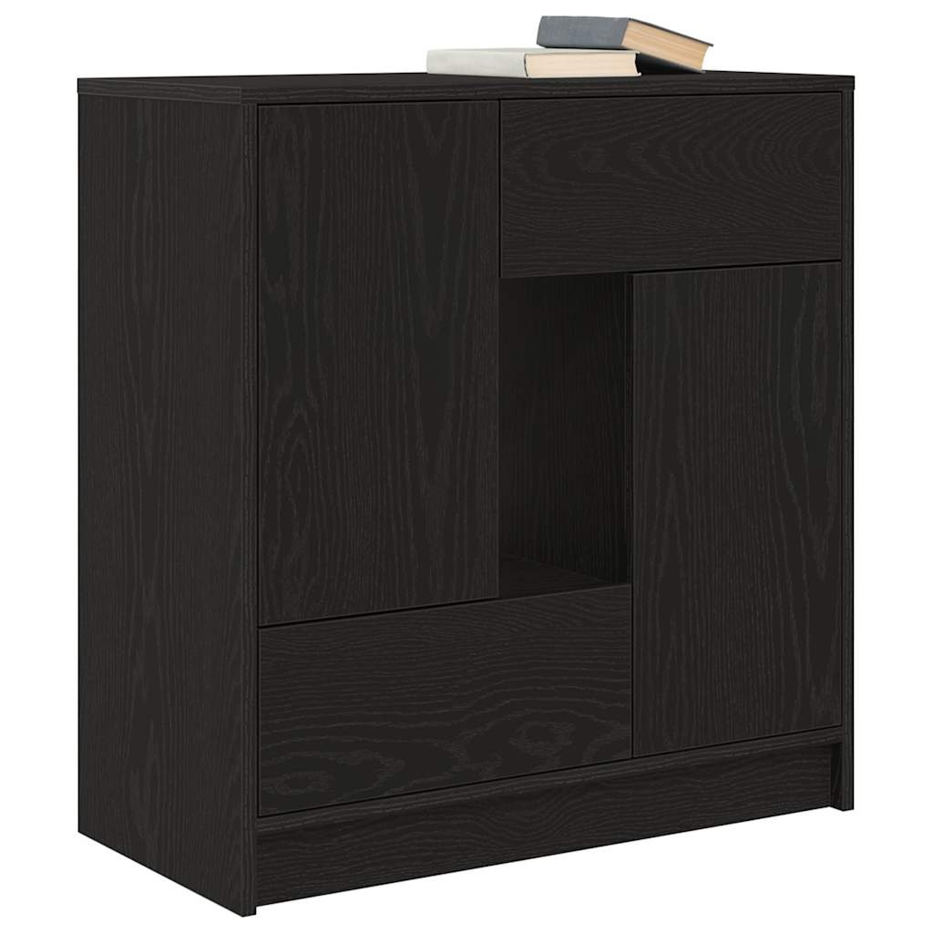 VidaXL Dressoir met lades en deuren 70,5x34x74,5 cm zwart eikenkleurig