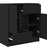 VidaXL Dressoir met lades en deuren 70,5x34x74,5 cm zwart eikenkleurig