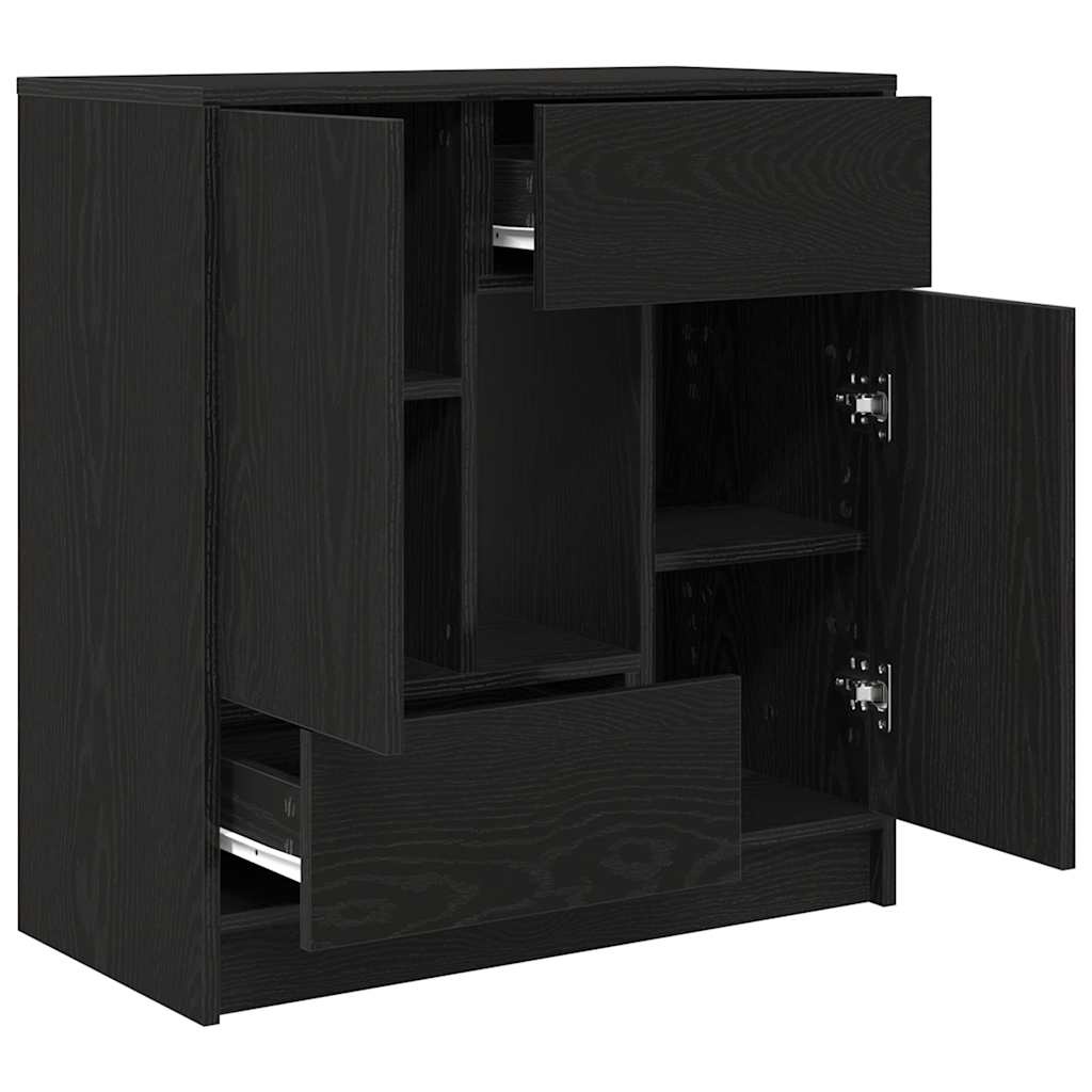 VidaXL Dressoir met lades en deuren 70,5x34x74,5 cm zwart eikenkleurig