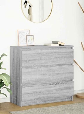 VidaXL Dressoir 80x35x76 cm spaanplaat grijs sonoma