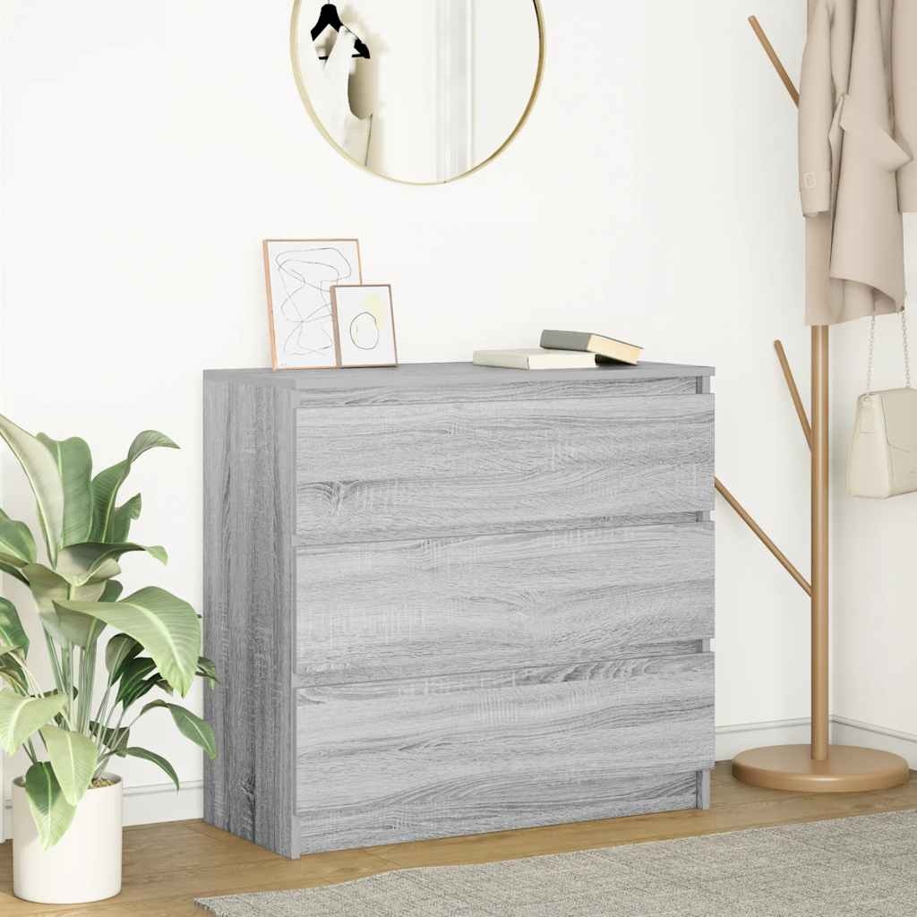 VidaXL Dressoir 80x35x76 cm spaanplaat grijs sonoma