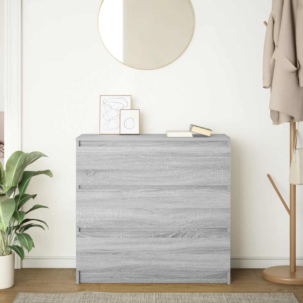 VidaXL Dressoir 80x35x76 cm spaanplaat grijs sonoma