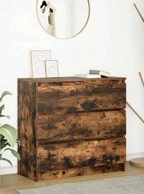 VidaXL Dressoir 80x35x76 cm spaanplaat gerookt eikenkleurig