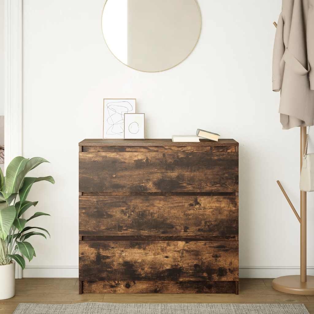 VidaXL Dressoir 80x35x76 cm spaanplaat gerookt eikenkleurig