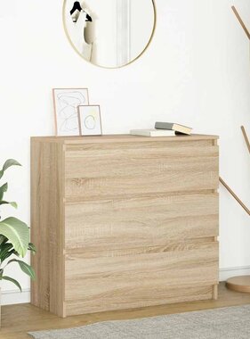 VidaXL Dressoir 80x35x76 cm spaanplaat sonoma eikenkleurig