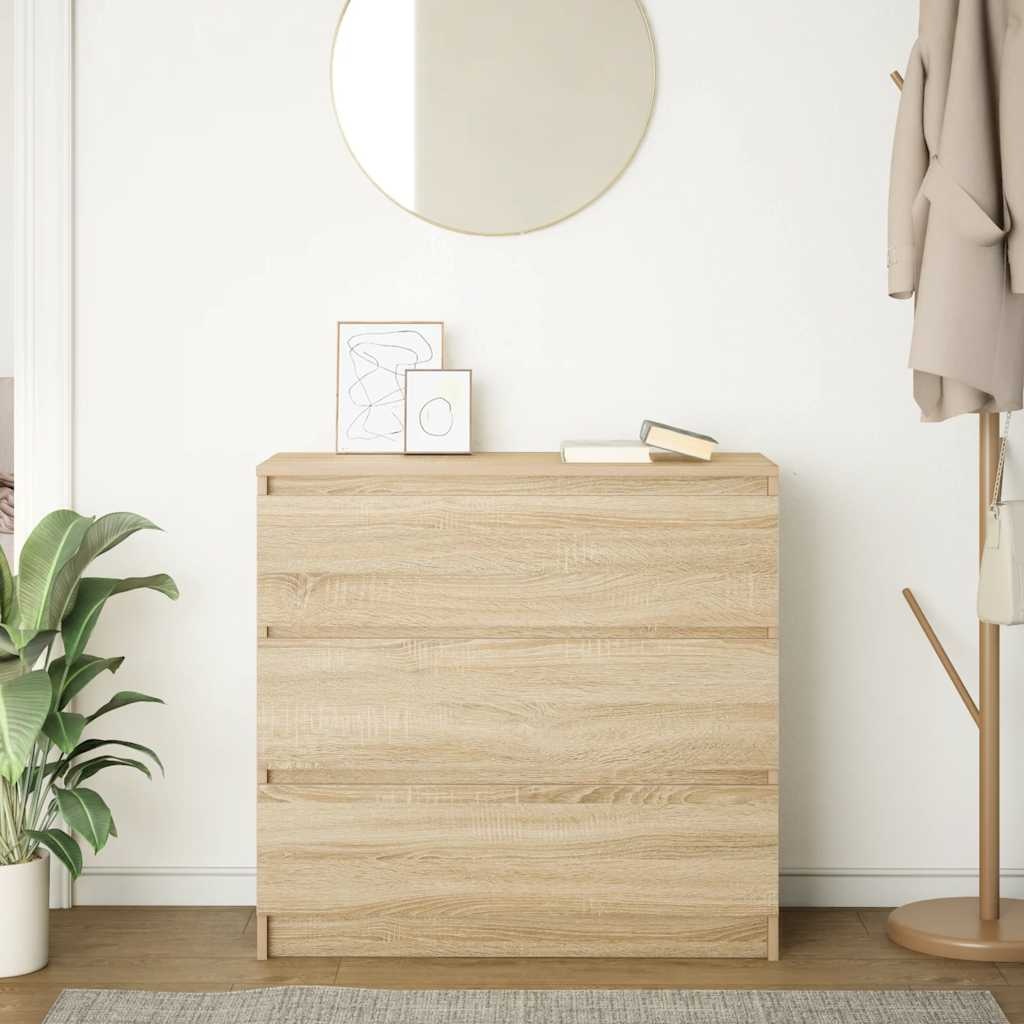 VidaXL Dressoir 80x35x76 cm spaanplaat sonoma eikenkleurig