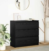 VidaXL Dressoir 80x35x76 cm spaanplaat zwart eikenkleurig