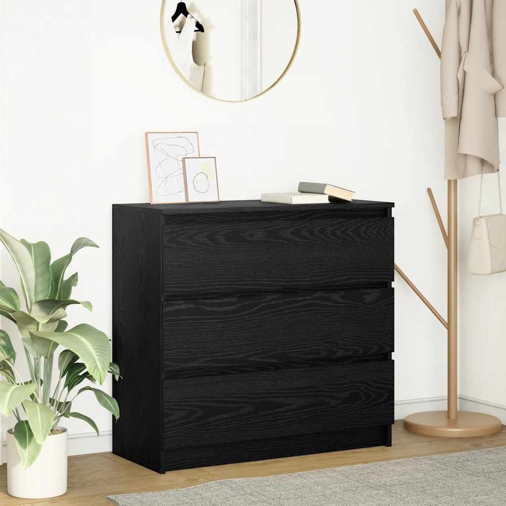 VidaXL Dressoir 80x35x76 cm spaanplaat zwart eikenkleurig