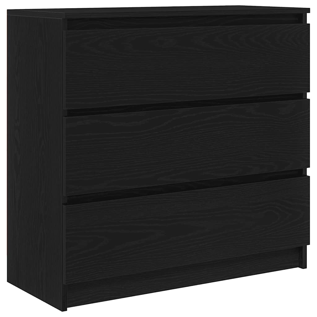 VidaXL Dressoir 80x35x76 cm spaanplaat zwart eikenkleurig