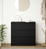 VidaXL Dressoir 80x35x76 cm spaanplaat zwart eikenkleurig