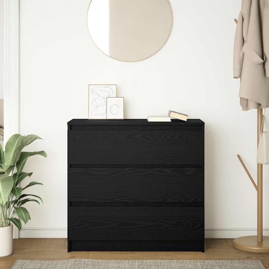 VidaXL Dressoir 80x35x76 cm spaanplaat zwart eikenkleurig
