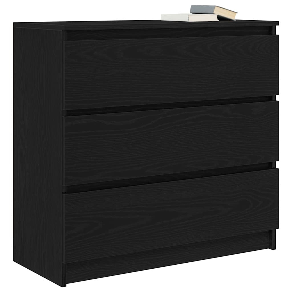 VidaXL Dressoir 80x35x76 cm spaanplaat zwart eikenkleurig
