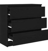 VidaXL Dressoir 80x35x76 cm spaanplaat zwart eikenkleurig