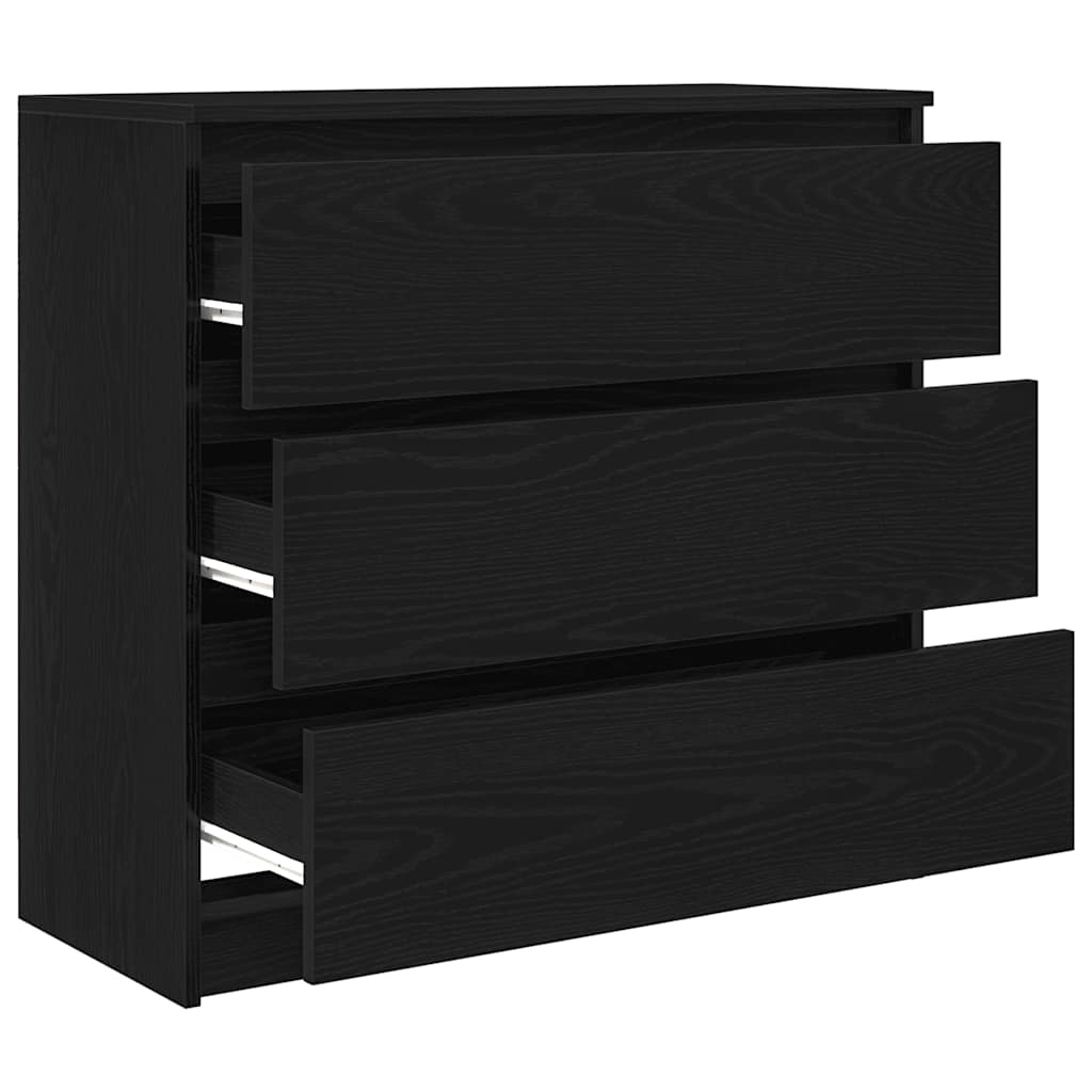 VidaXL Dressoir 80x35x76 cm spaanplaat zwart eikenkleurig