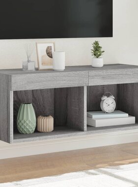 VidaXL Tv-meubel met LED-verlichting 80x30x30 cm grijs sonoma eiken