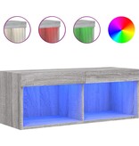 VidaXL Tv-meubel met LED-verlichting 80x30x30 cm grijs sonoma eiken