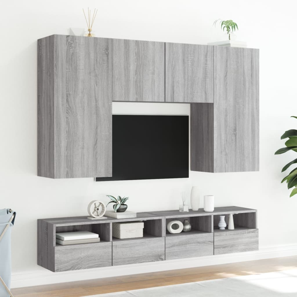 VidaXL Tv-wandmeubel 100x30x30 cm bewerkt hout grijs sonoma
