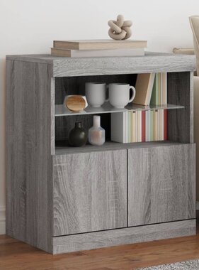 VidaXL Dressoir met LED-verlichting 60x37x67 cm grijs sonoma eiken