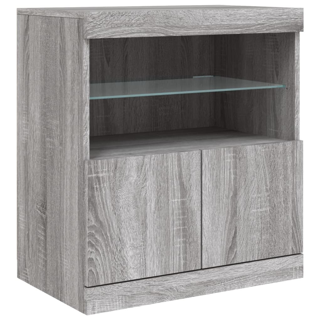 VidaXL Dressoir met LED-verlichting 60x37x67 cm grijs sonoma eiken