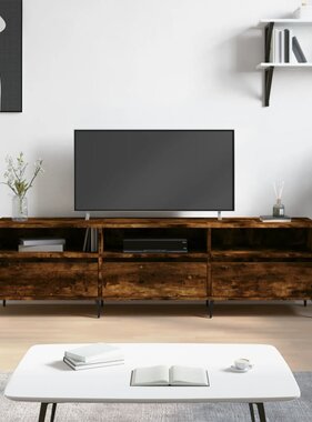 VidaXL Tv-meubel 150x30x44,5 cm bewerkt hout gerookt eikenkleurig