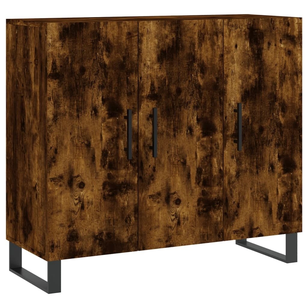 VidaXL Dressoir 90x34x80 cm bewerkt hout gerookt eikenkleurig