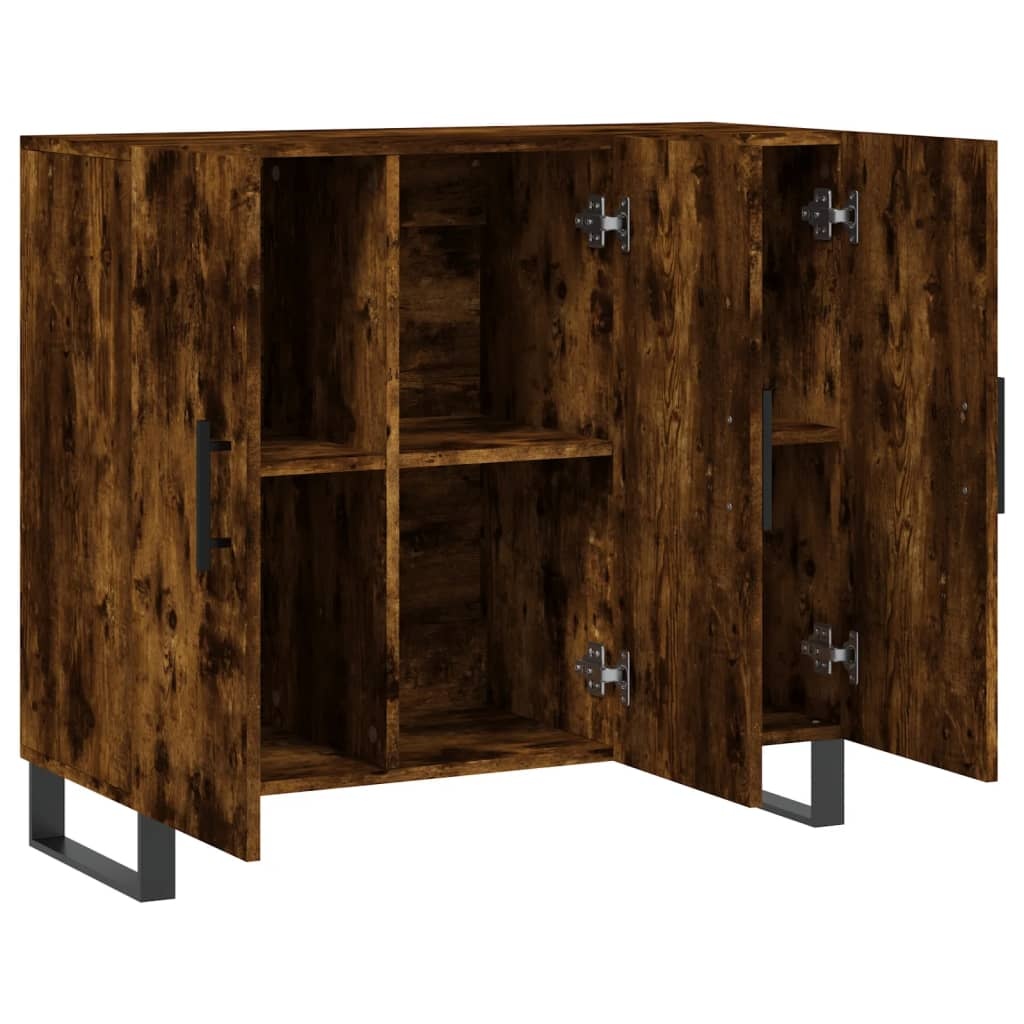 VidaXL Dressoir 90x34x80 cm bewerkt hout gerookt eikenkleurig