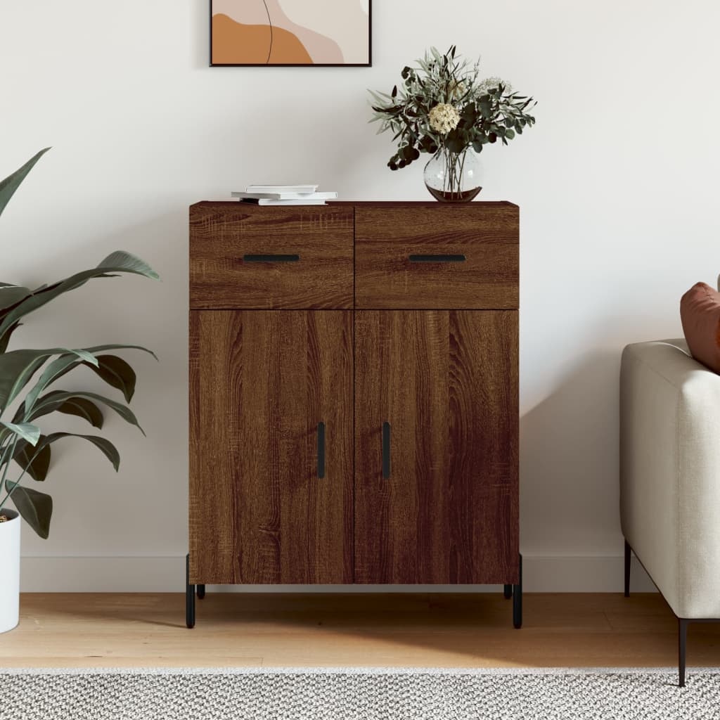 VidaXL Dressoir 69,5x34x90 cm bewerkt hout bruin eikenkleur