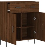 VidaXL Dressoir 69,5x34x90 cm bewerkt hout bruin eikenkleur