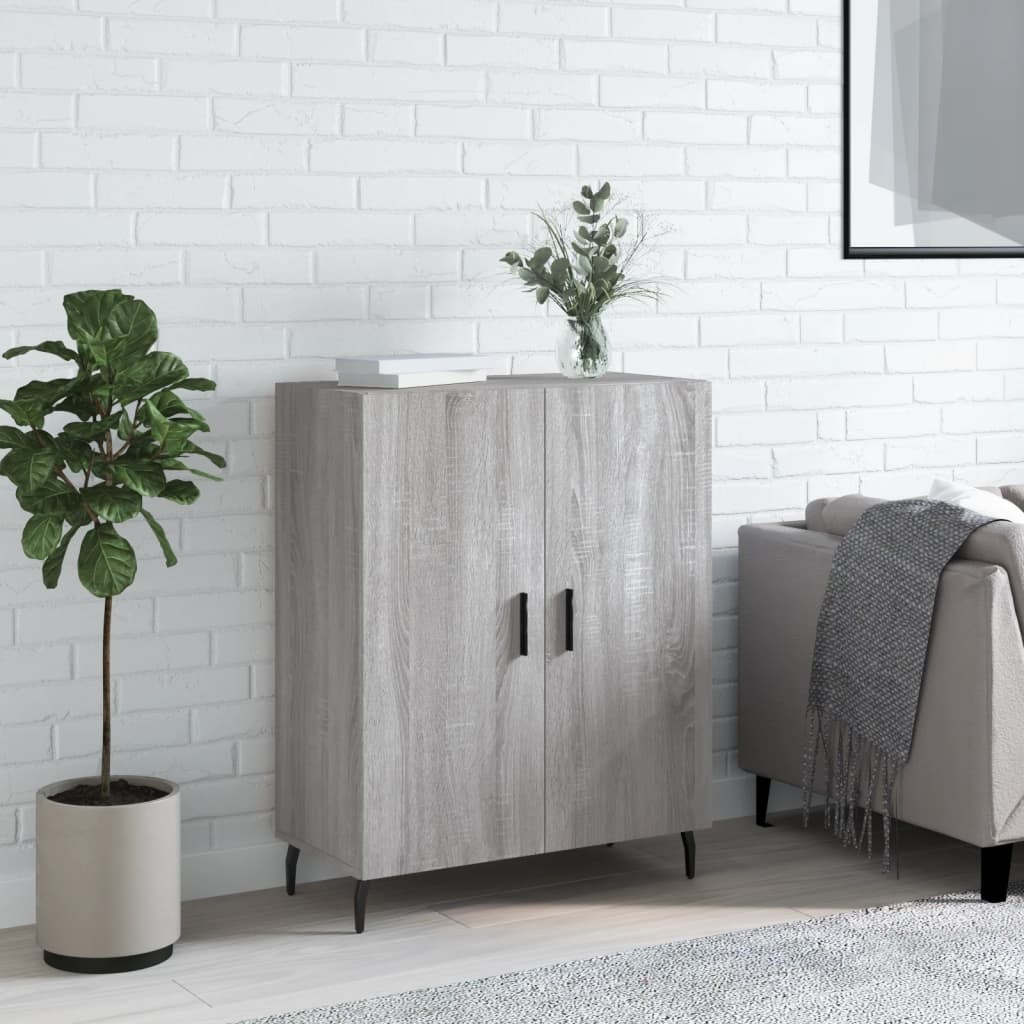 VidaXL Dressoir 69,5x34x90 cm bewerkt hout grijs sonoma eikenkleurig