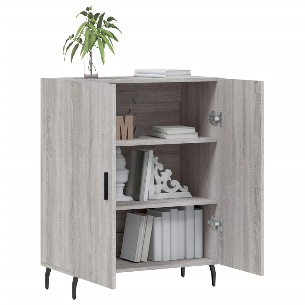 VidaXL Dressoir 69,5x34x90 cm bewerkt hout grijs sonoma eikenkleurig