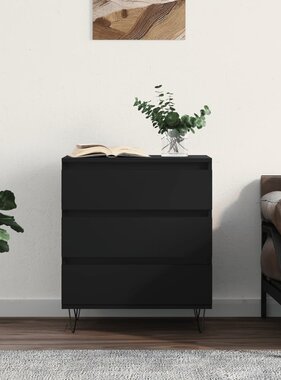 VidaXL Dressoir 60x35x70 cm bewerkt hout zwart