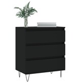 VidaXL Dressoir 60x35x70 cm bewerkt hout zwart