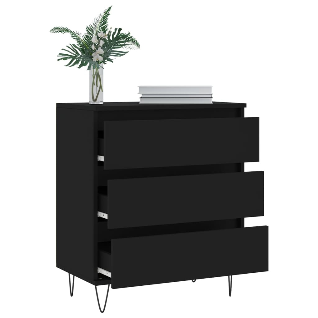 VidaXL Dressoir 60x35x70 cm bewerkt hout zwart