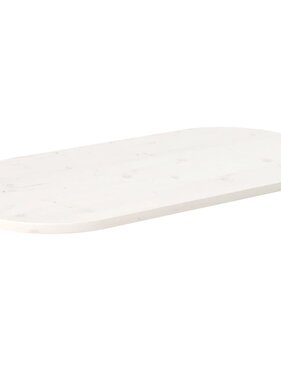 VidaXL Tafelblad ovaal 110x55x2,5 cm massief grenenhout wit