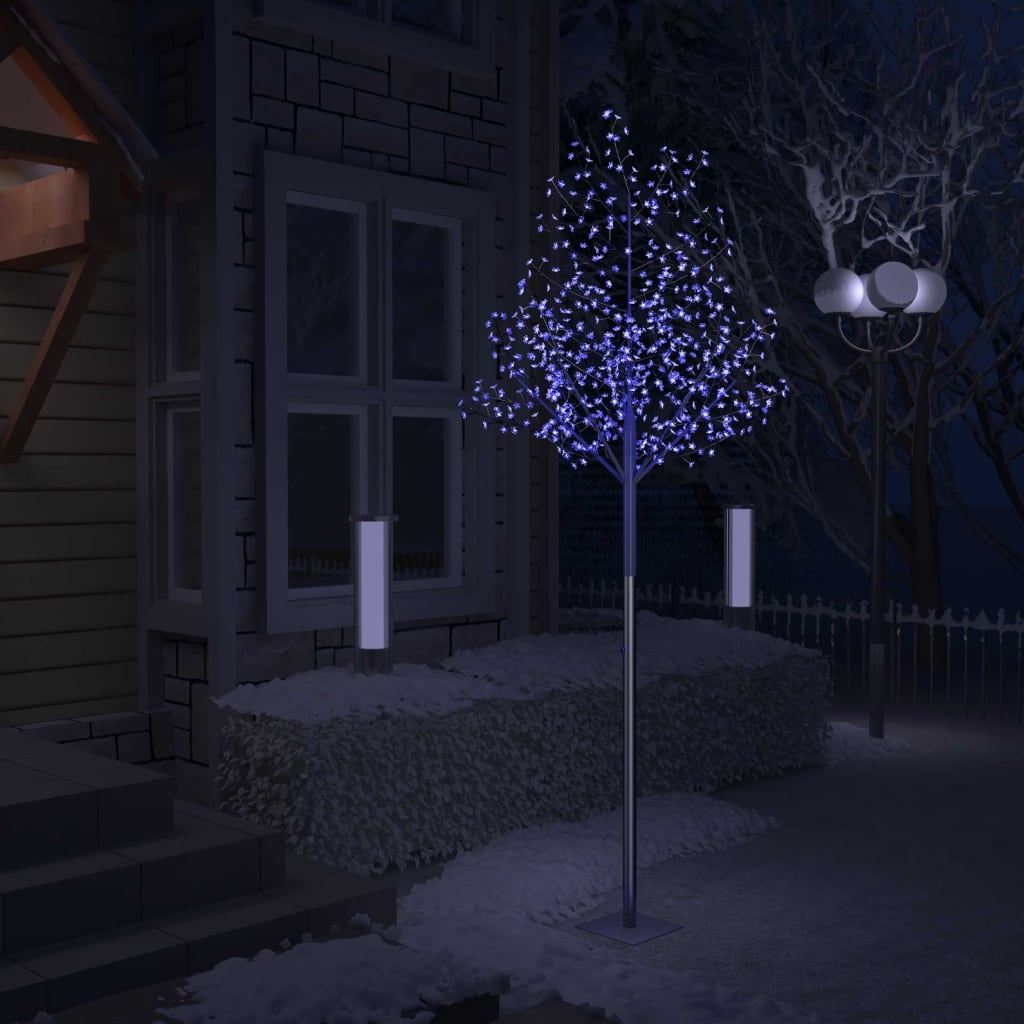 VidaXL Kerstboom 600 LED's blauw licht kersenbloesem 300 cm