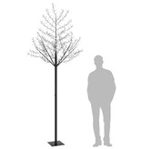 VidaXL Kerstboom 600 LED's blauw licht kersenbloesem 300 cm