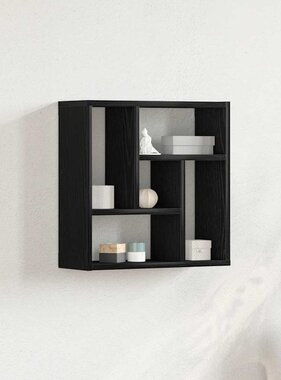 VidaXL Wandplank 45x16x45 cm spaanplaat zwart eikenkleurig