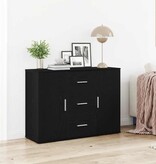 VidaXL Dressoir 91x29,5x65 cm spaanplaat zwart eikenkleurig