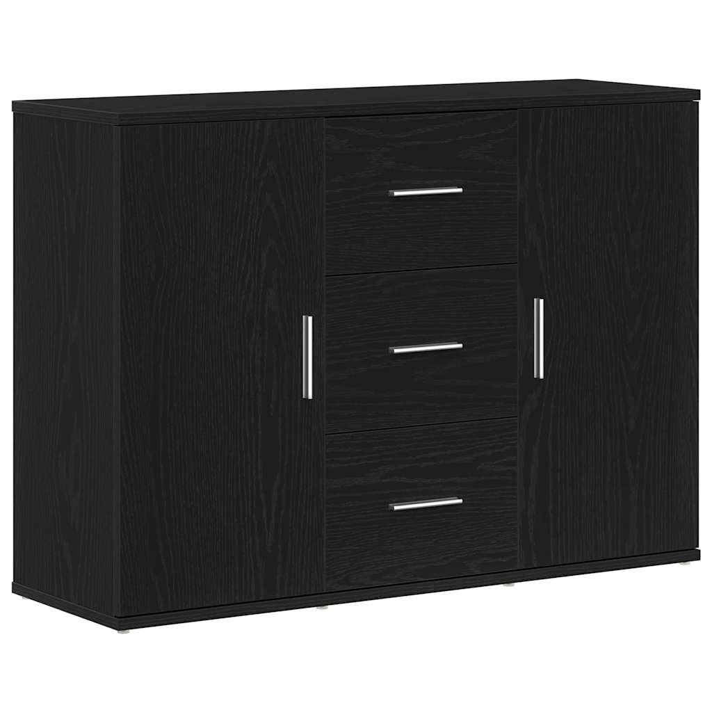 VidaXL Dressoir 91x29,5x65 cm spaanplaat zwart eikenkleurig