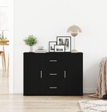 VidaXL Dressoir 91x29,5x65 cm spaanplaat zwart eikenkleurig