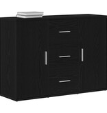 VidaXL Dressoir 91x29,5x65 cm spaanplaat zwart eikenkleurig