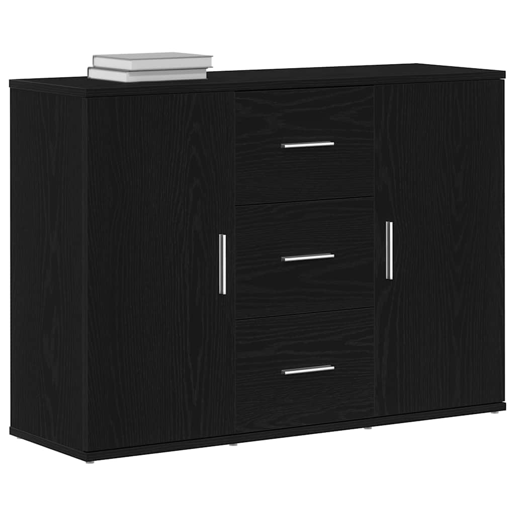 VidaXL Dressoir 91x29,5x65 cm spaanplaat zwart eikenkleurig
