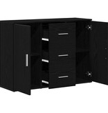 VidaXL Dressoir 91x29,5x65 cm spaanplaat zwart eikenkleurig