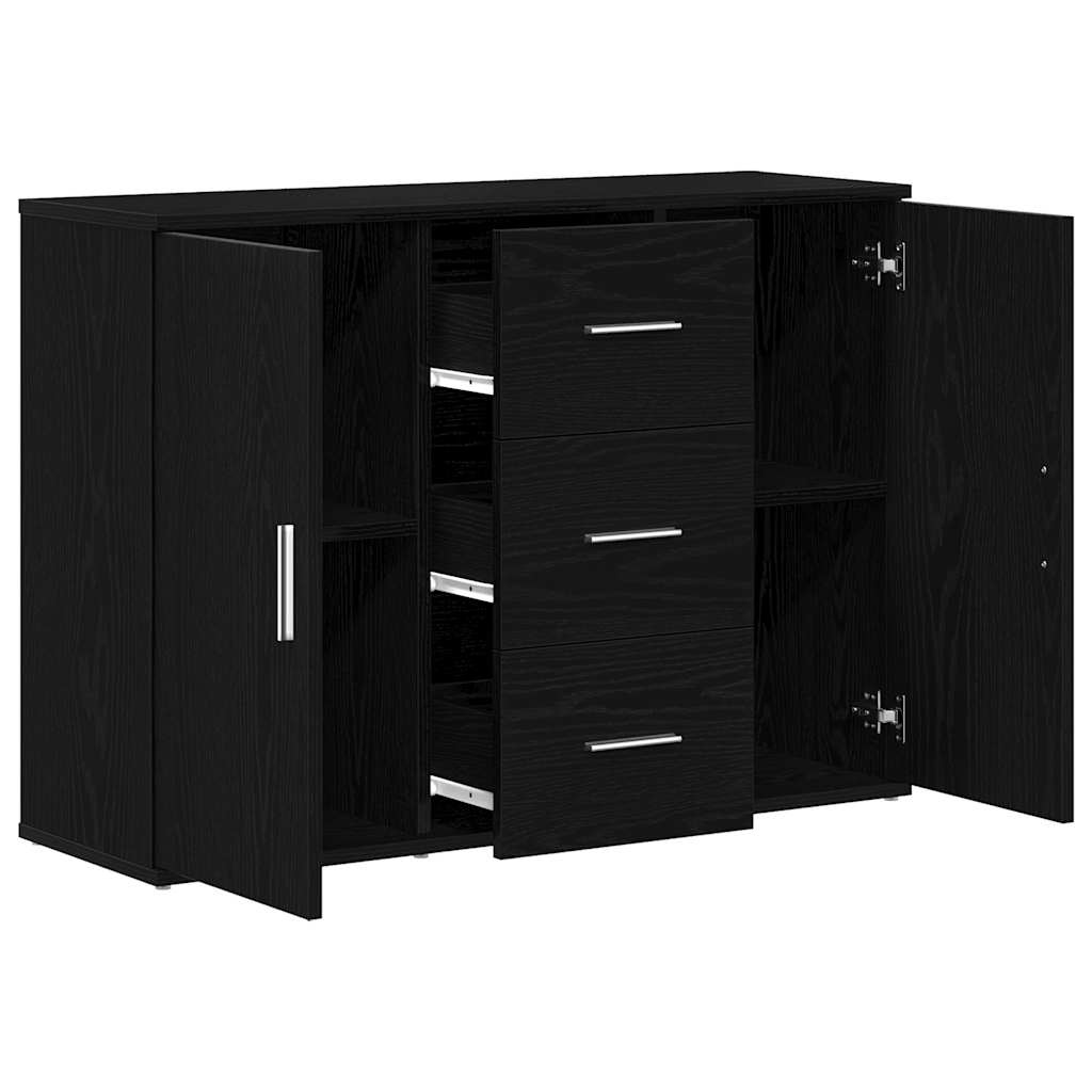 VidaXL Dressoir 91x29,5x65 cm spaanplaat zwart eikenkleurig